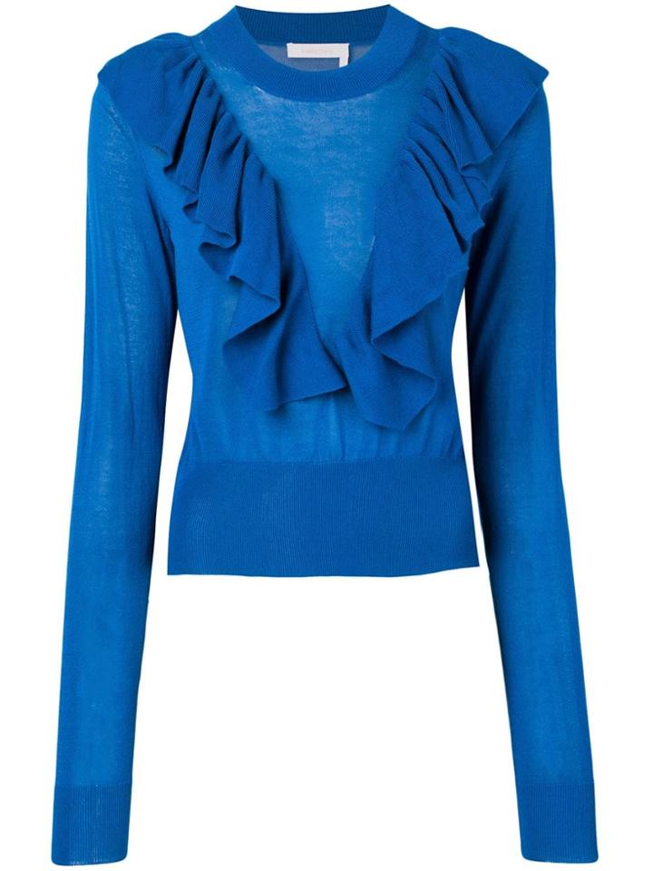 See By Chloé Ruffle Detail Jumper - Blue