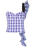 Natasha Zinko Checked Bustier Top - Purple