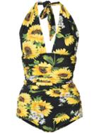 Sunflower Swimsuit - Women - Nylon/spandex/elastane - 3, Yellow/orange, Nylon/spandex/elastane, Dolce & Gabbana