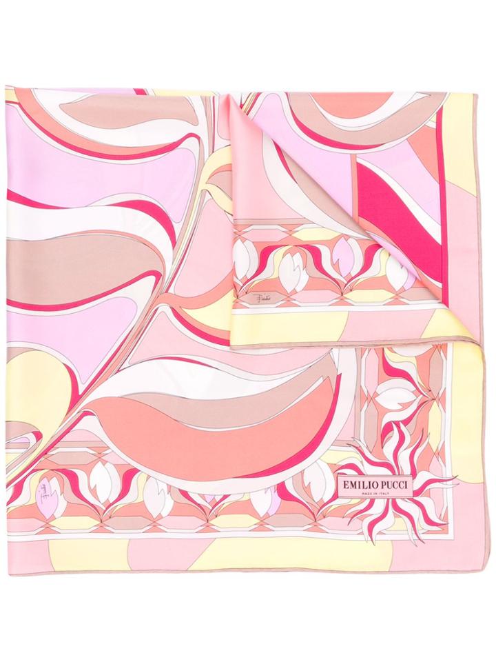 Emilio Pucci Abstract Peony Print Scarf - Pink