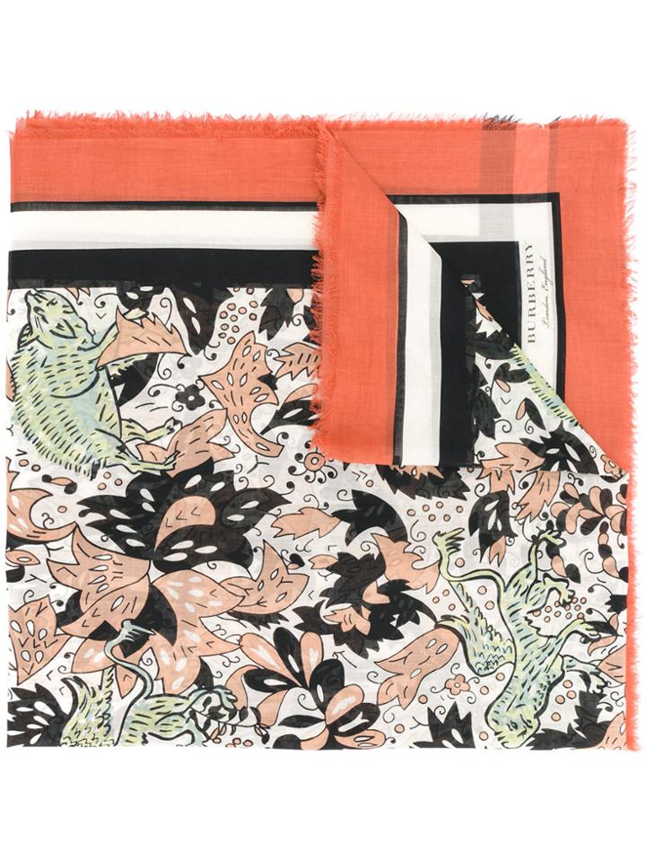 Burberry Floral Print Scarf - Multicolour