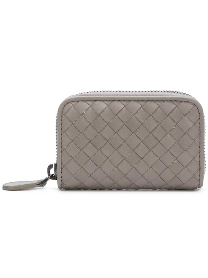Bottega Veneta Dark Cement Intrecciato Vn Coin Purse - Grey