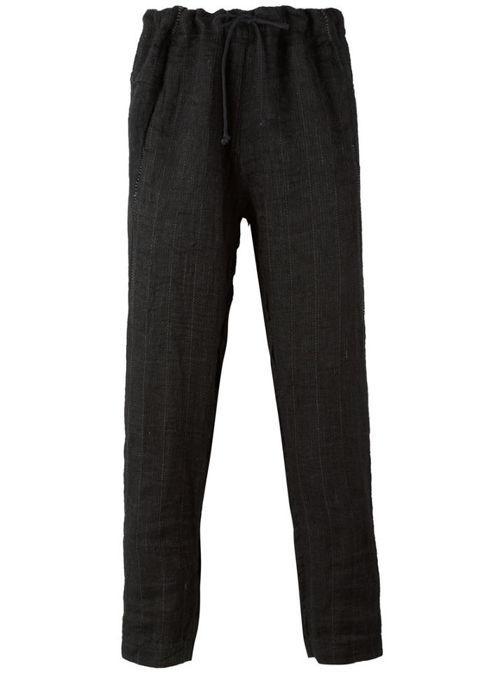 Transit Drawstring Track Pants, Men's, Size: Large, Black, Linen/flax/polyester/cotton