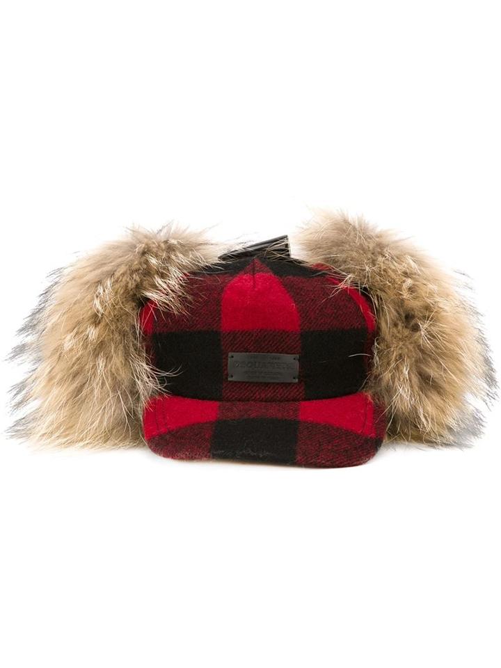 Dsquared2 Raccoon Fur Detail Baseball Cap