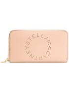 Stella Mccartney Perforated Logo Wallet - Nude & Neutrals