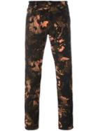 Versus Camouflage Lion Print Trousers, Men's, Size: 31, Black, Polyester/cotton/spandex/elastane