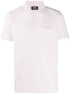 Karl Lagerfeld Logo Print Polo Shirt - Pink