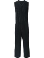 Homme Plissé Issey Miyake Pleated Sleeveless Jumpsuit, Men's, Size: 1, Black, Polyester