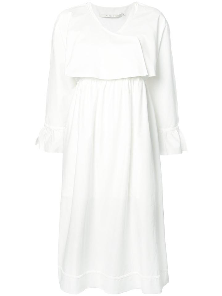 Renli Su V-neck Midi Dress, Women's, Size: Medium, White, Cotton