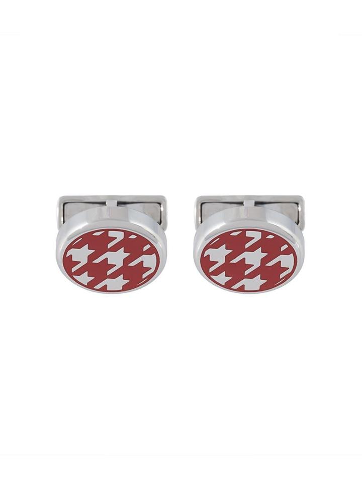 Canali Houndstooth Round Cufflinks