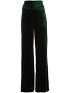 Haider Ackermann 'hiram' Velour Straight Trousers, Women's, Size: 38, Green, Silk/cotton/acetate/rayon