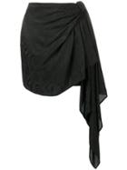 Dundas Ruched Mini Skirt - Black