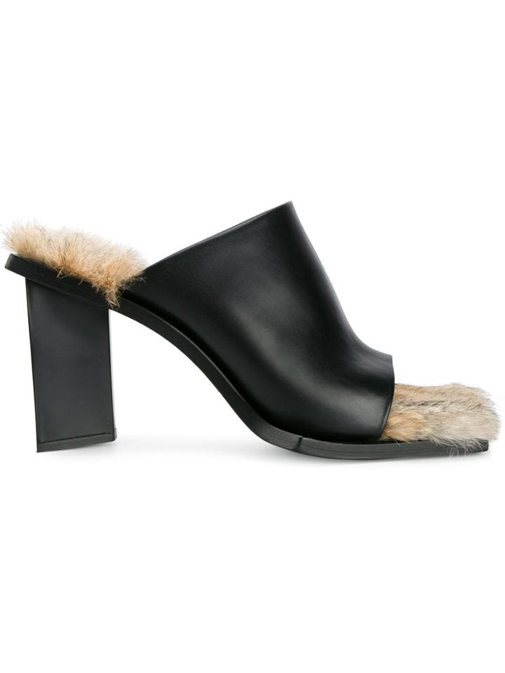 Marques'almeida Fur Lined Mules - Black
