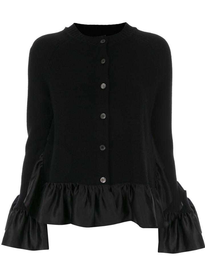 Goen.j Sculptural Ruffled Knit Cardigan - Black