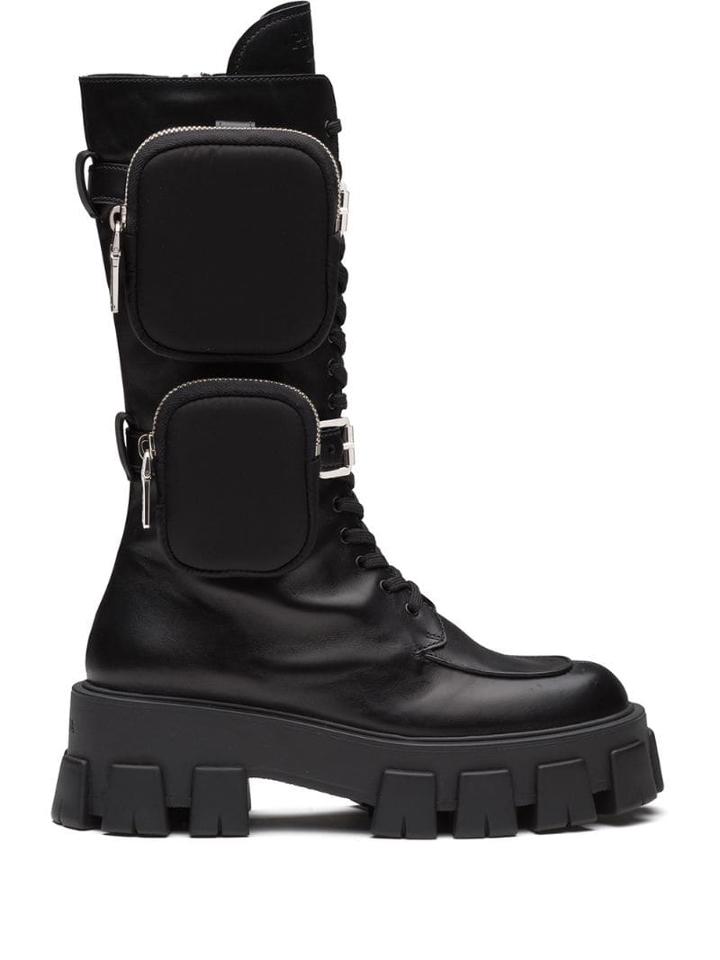 Prada Monolith Chunky Boots - Black