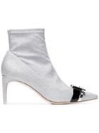 Sophia Webster Metallic Andie 70 Glitter Bow Ankle Boots