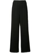 Goen.j Wide-leg Trousers With Lace Side Panels - Black