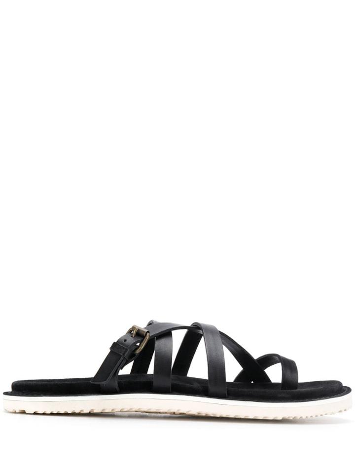 Buttero Toe Strap Sandals - Black