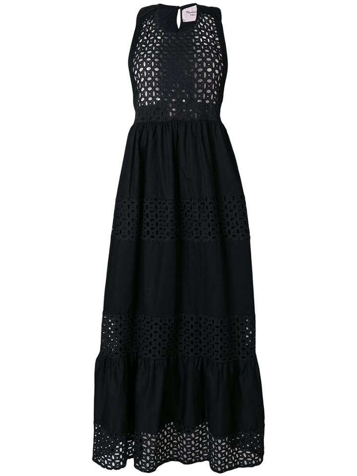 Mariuccia Embroidered Maxi Dress - Black
