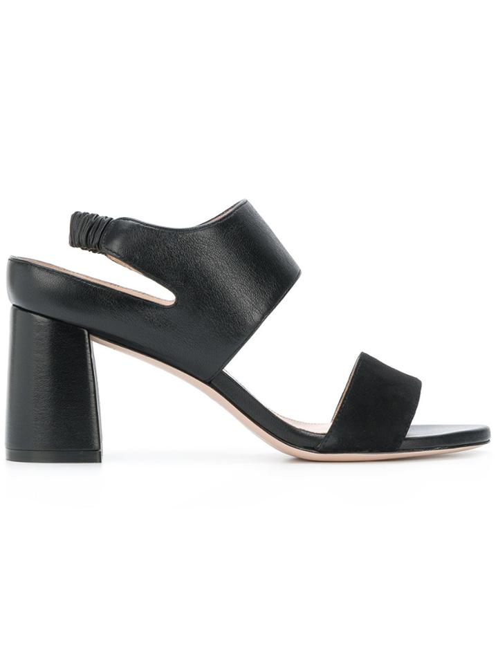 Stuart Weitzman Mid-high Block Heel Sandals - Black