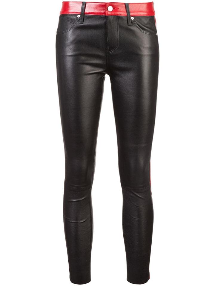 Rta Contrast Details Skinny Trousers - Black