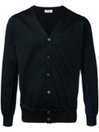 En Route - Side Stripes V-neck Cardigan - Men - Polyester - 1, Black, Polyester