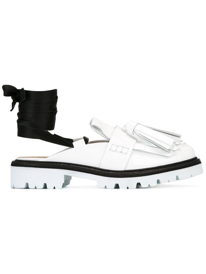 Msgm Tie Ankle Brogues - White