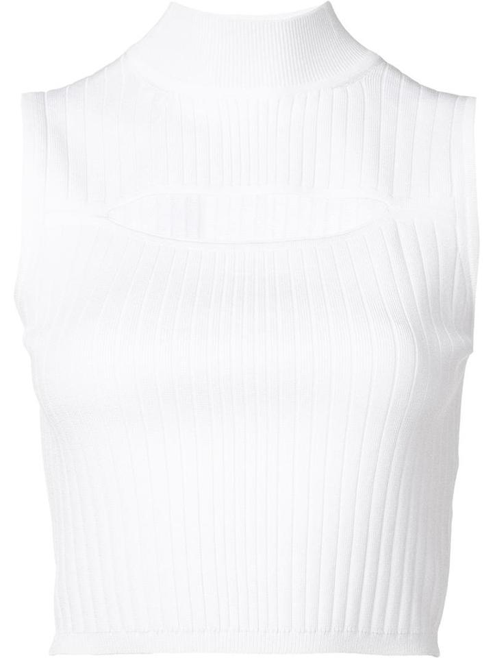 Cushnie Et Ochs Keyhole Cropped Top, Women's, Size: Medium, White, Viscose/polyester