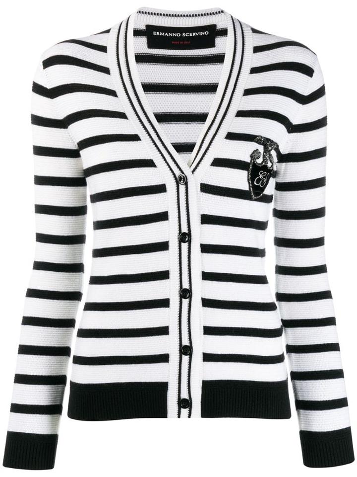 Ermanno Scervino Striped Cardigan - White