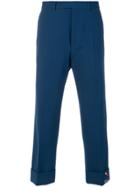 Gucci Embroidered Ankle Cropped Trousers - Blue