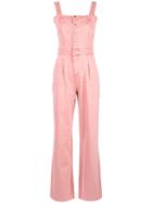 Frame Flared Style Jumpsuit - Pink