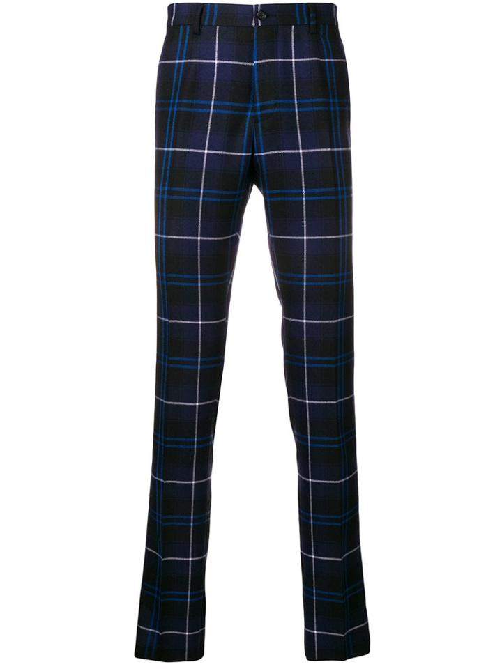 Versace Check Casual Trousers - Black