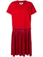 Mm6 Maison Margiela Pleated Skirt Dress - Red
