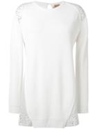 No21 - Lace Detail Knitted Top - Women - Polyester/viscose - 42, White, Polyester/viscose