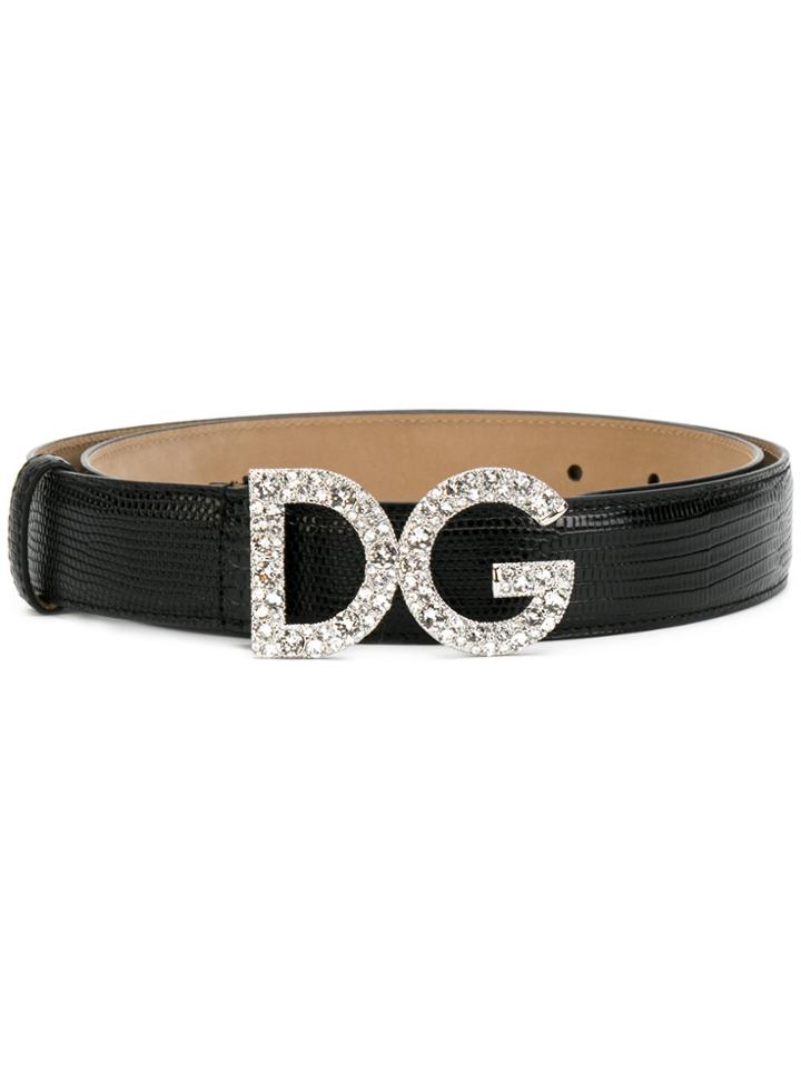 Dolce & Gabbana Logo Buckle Belt - Black