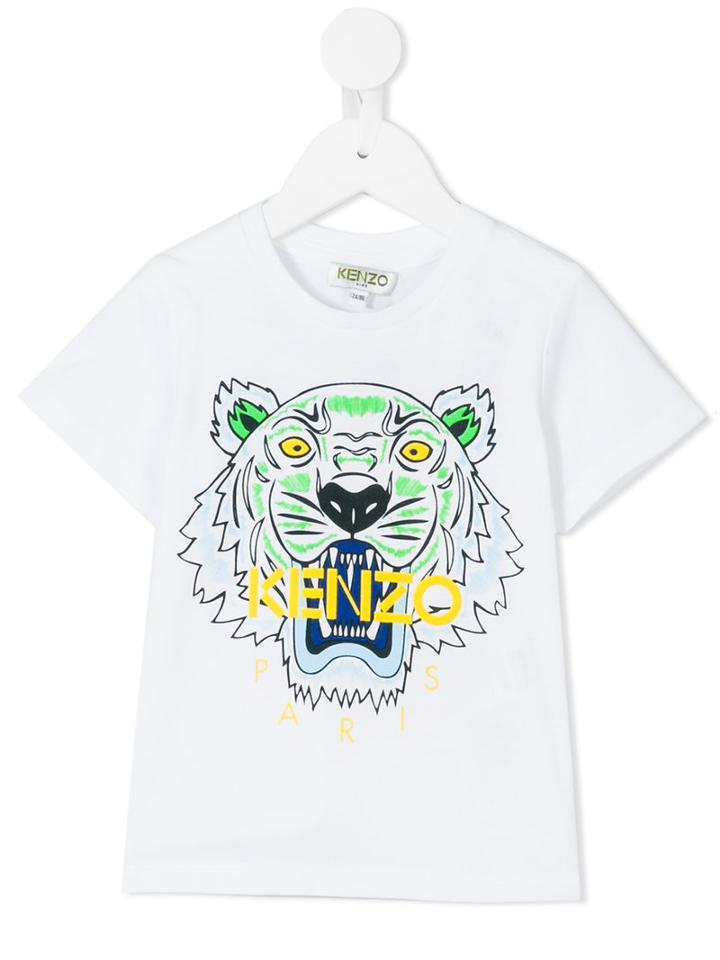 Kenzo Kids - Tiger Print T-shirt - Kids - Cotton - 24 Mth, White
