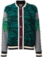 Fausto Puglisi Multi Print Bomber Jacket, Women's, Size: 42, Green, Silk/polyamide/spandex/elastane/viscose