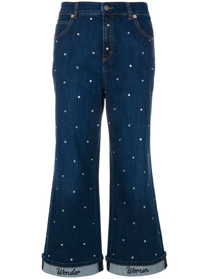 Vivetta Embellished Cropped Flared Jeans - Blue