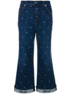 Vivetta Embellished Cropped Flared Jeans - Blue