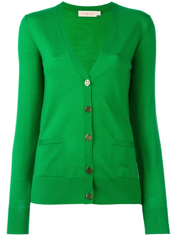 Tory Burch - Button Up Cardigan - Women - Merino - S, Green, Merino