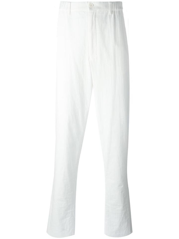 Issey Miyake Men Straight-leg Trousers, Size: 5, White, Cotton