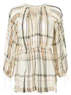 Kitx Check Printed Loose Blouse - White