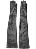 Ann Demeulemeester Long Leather Gloves - Black