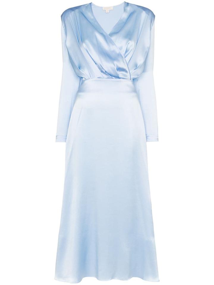Matériel V-neck Cut-out Dress - Blue