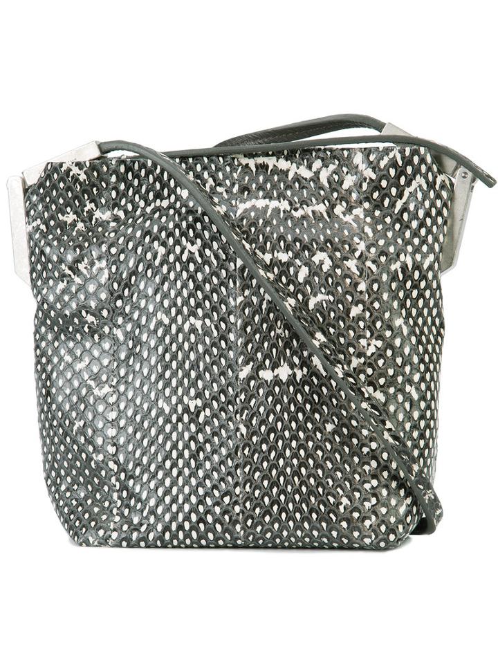 Rick Owens Printed Shoulder Bag, Women's, Black, Snake Skin