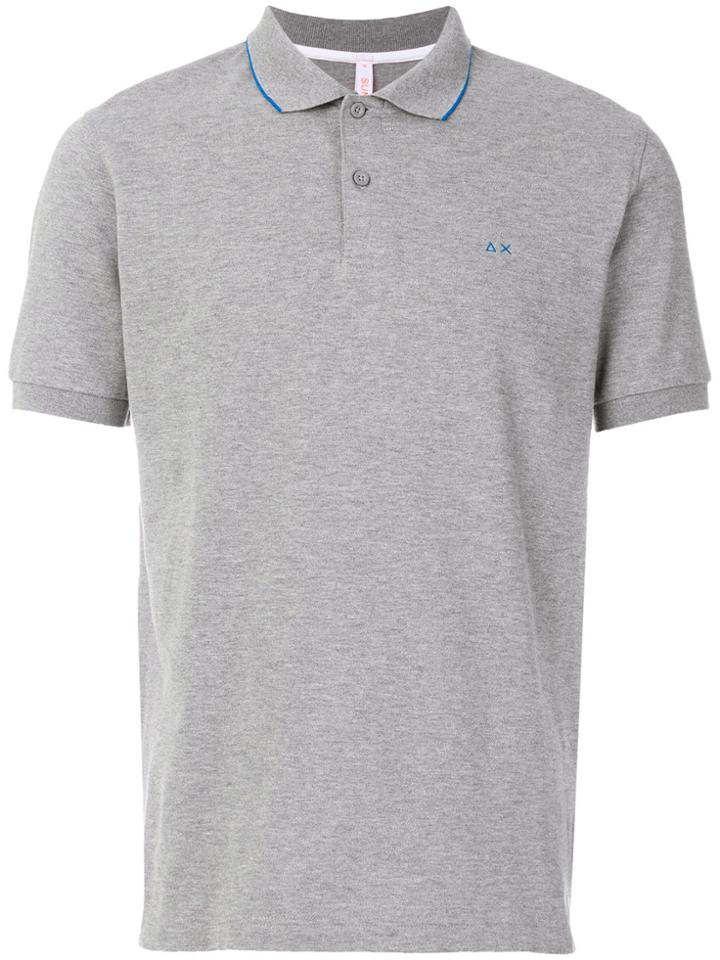 Sun 68 Embroidered Detail Polo - Grey