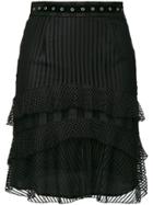 Just Cavalli Eyelet Ruffled Skirt - Black