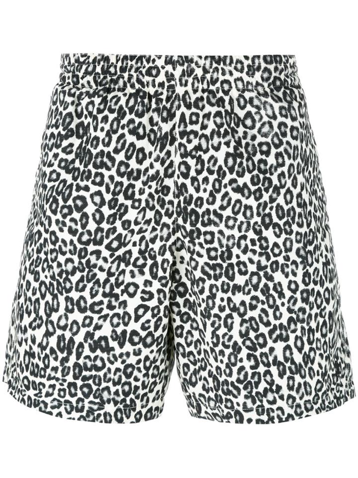 Alexander Mcqueen Leopard Print Swim Shorts - Black