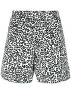 Alexander Mcqueen Leopard Print Swim Shorts - Black