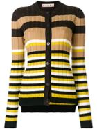 Marni Striped Rib Cardigan - Brown